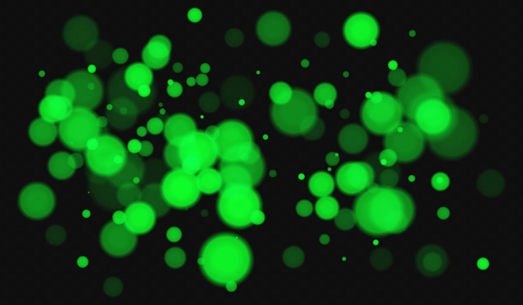 Green glowing circles on black background vector