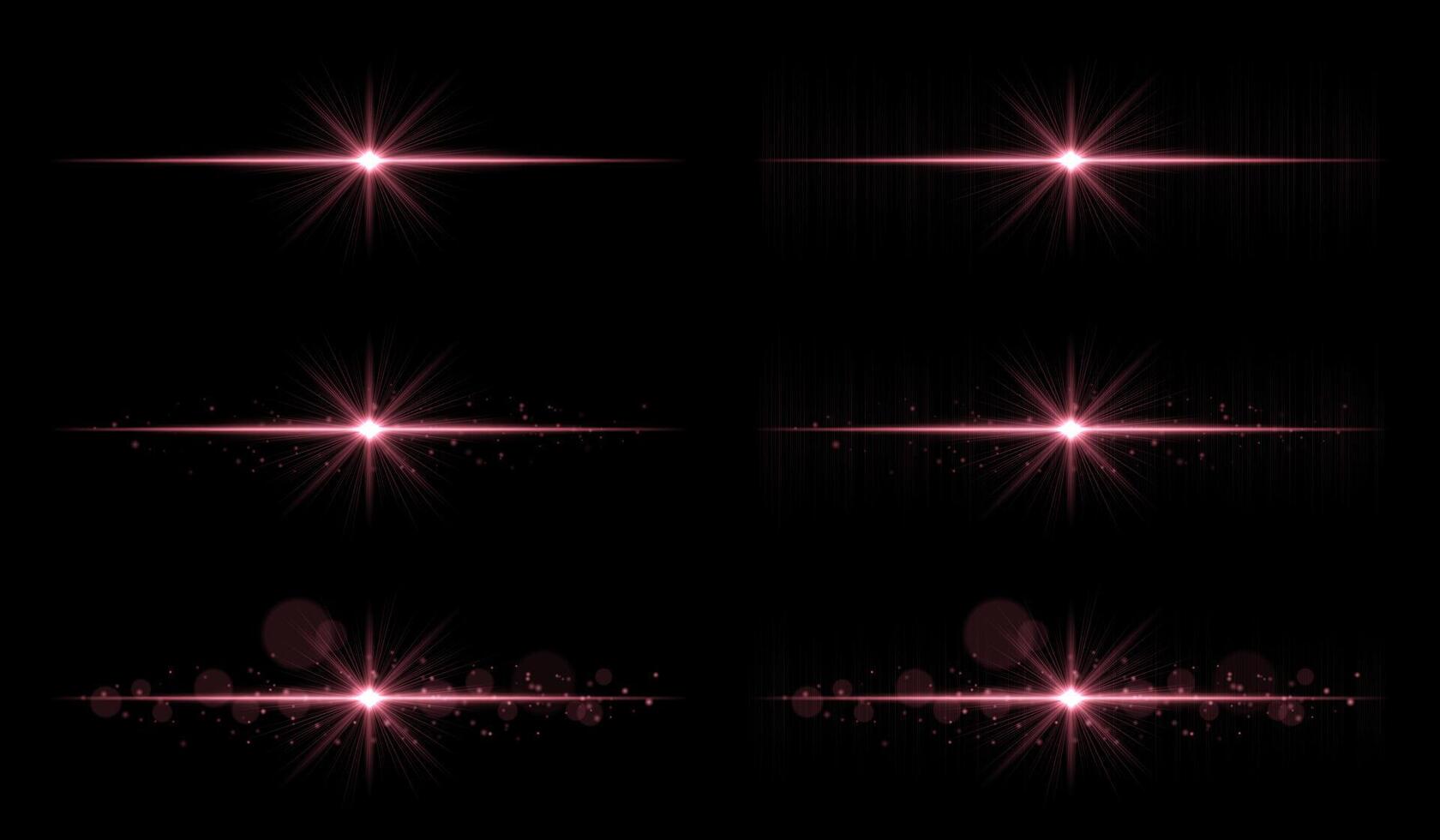 A set of four different red light effects vector