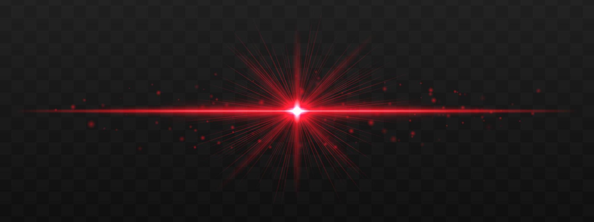 Red light beam on a black background vector