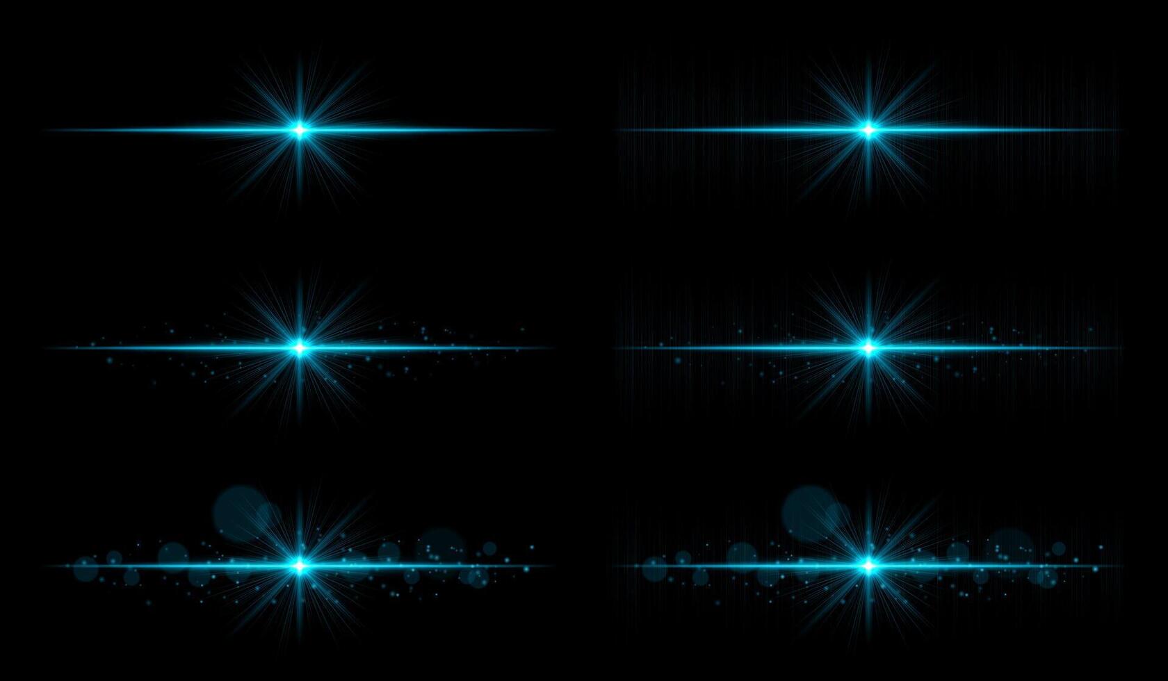 A set of blue lights on a black background vector