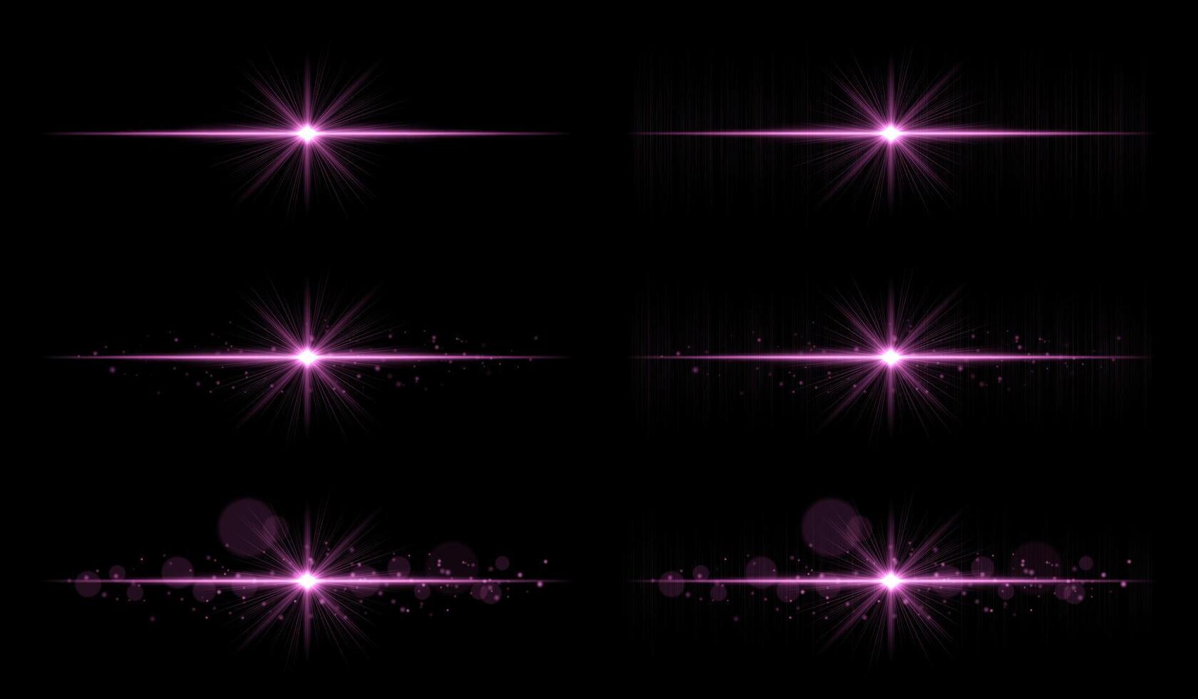 A set of four different purple light effects vector