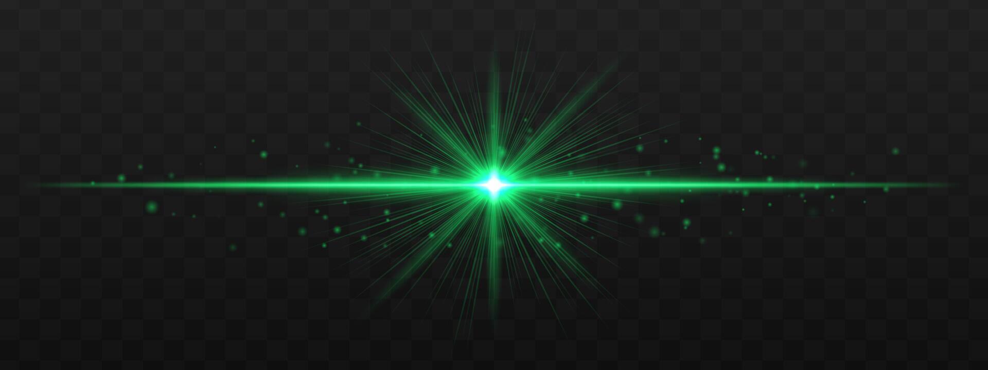 Green light star on transparent background vector