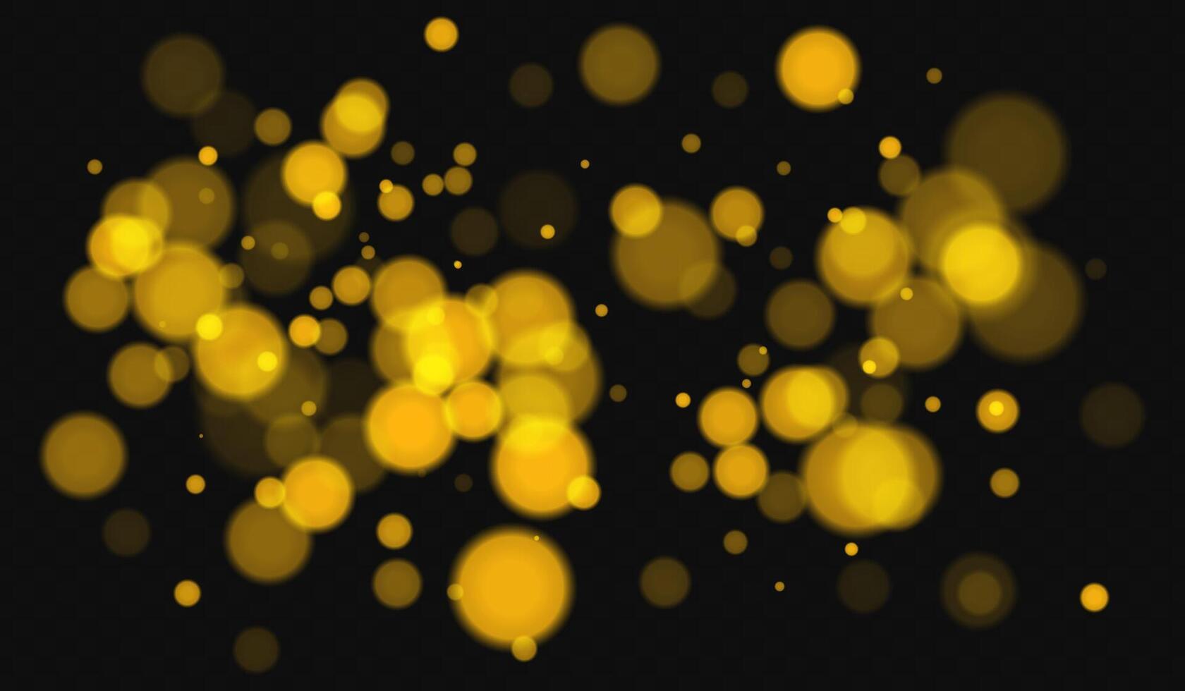 Golden lights on black background vector