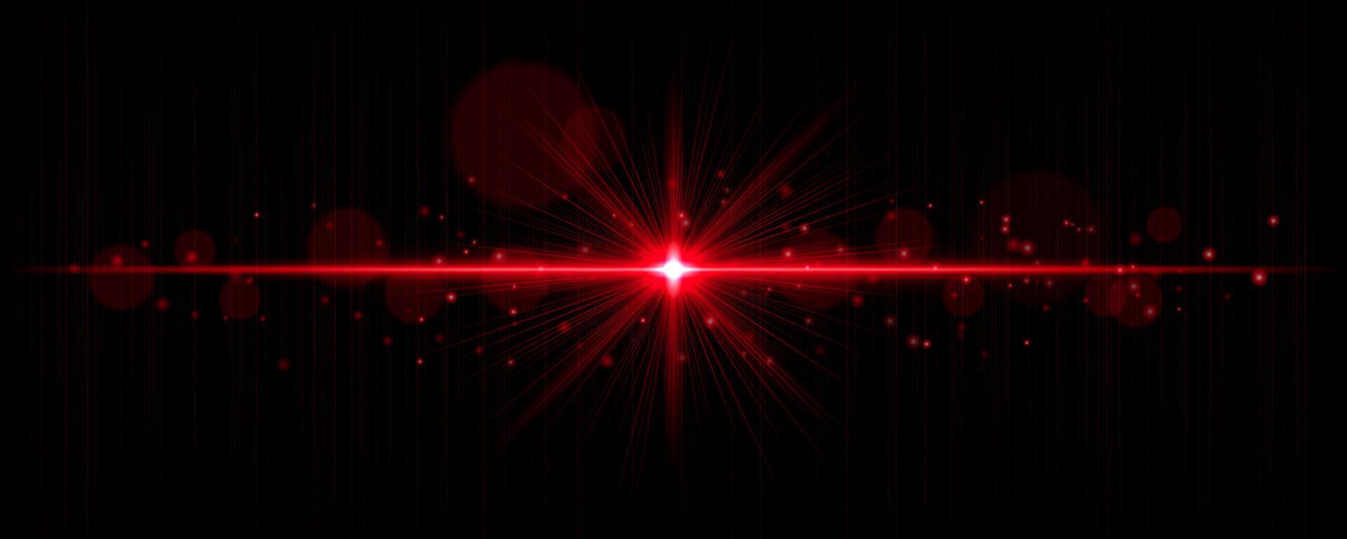 A red light shining on a black background vector