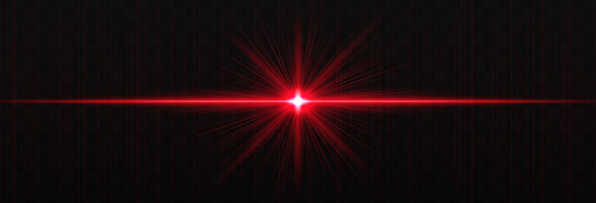 A red star with a bright light on a black background vector