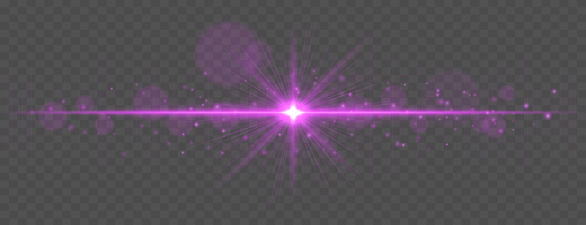 A purple light with a starburst effect vector