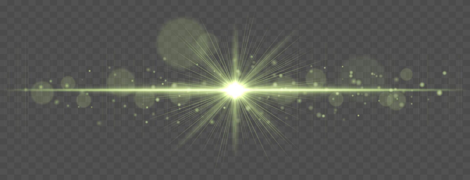 A glowing light with a starburst effect vector