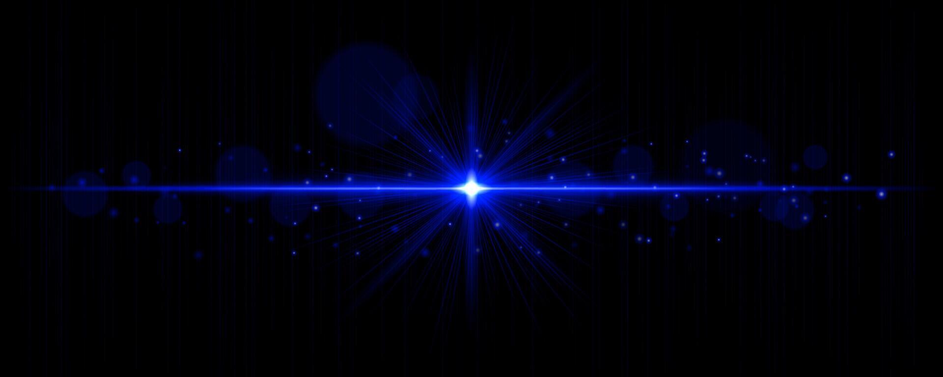 A blue light shining on a black background vector