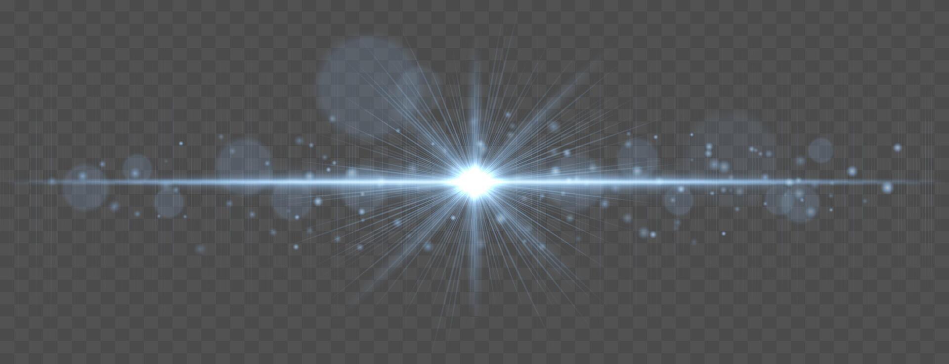 Light shining starburst effect with sound waves vector
