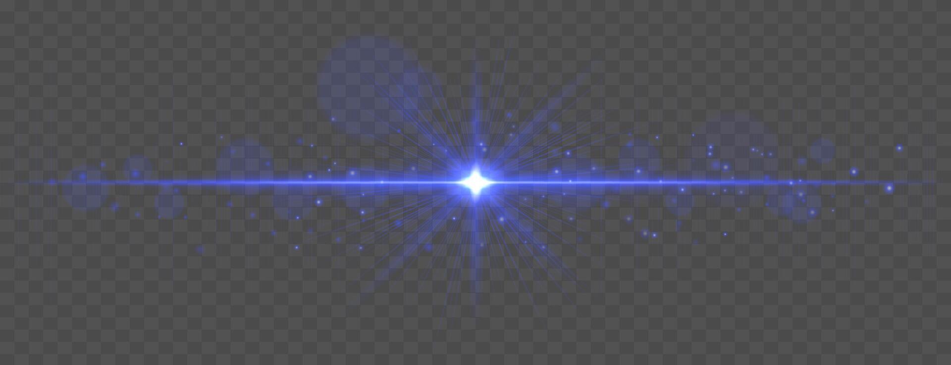 A blue light with a starburst effect vector