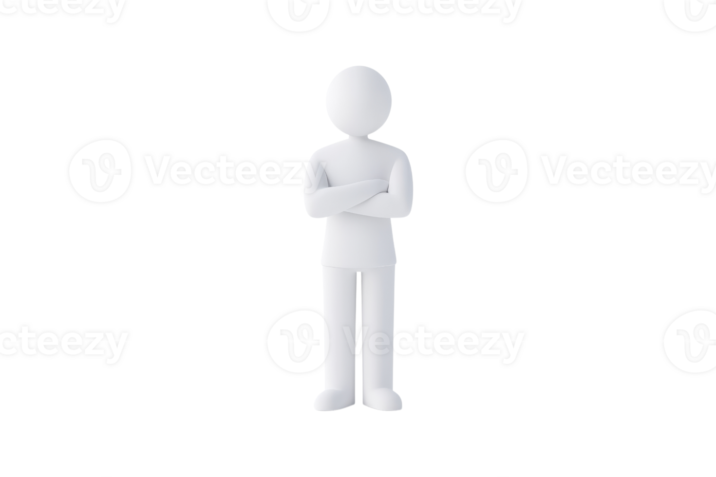 A simplistic, stylized figure with arms crossed, exuding a sense of confidence and calmness. png