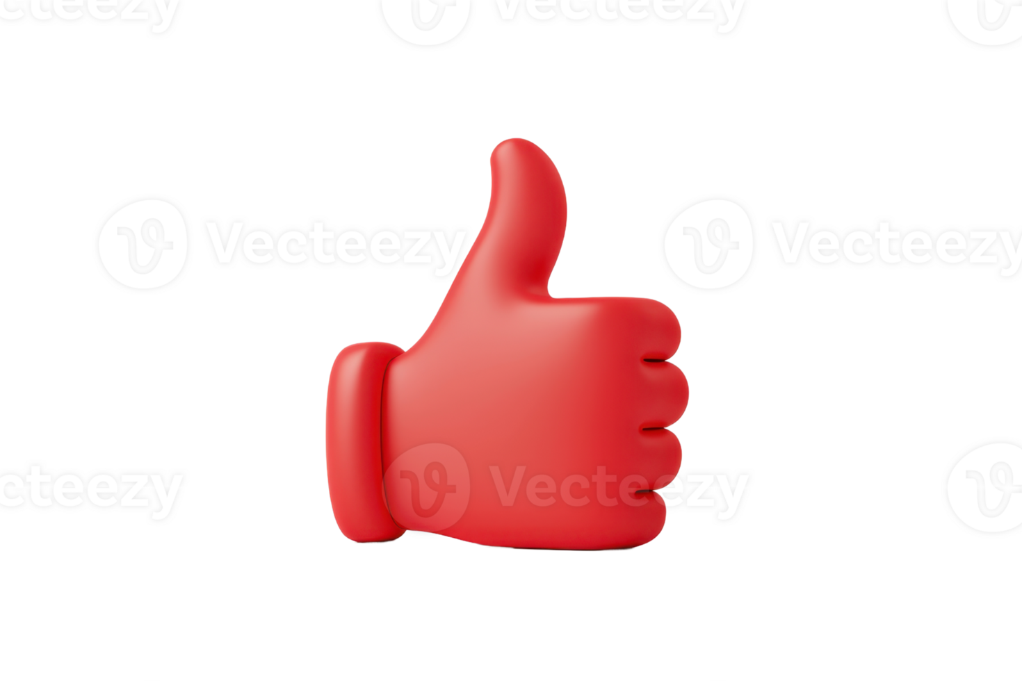 A red thumbs-up emoji symbolizing approval, positivity, and encouragement. png