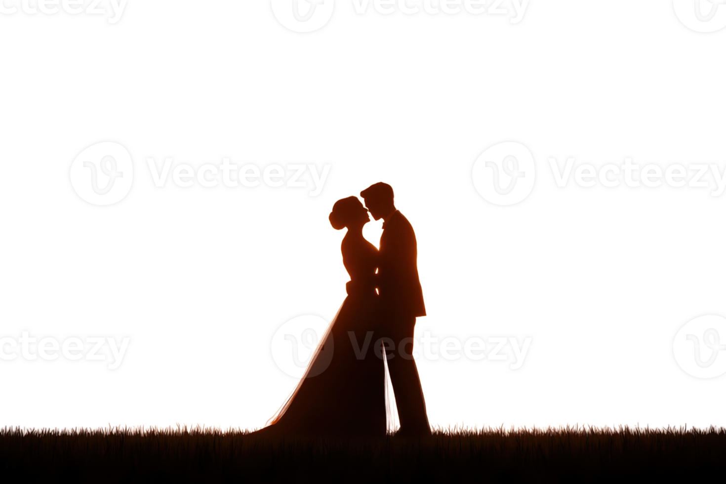 A romantic silhouette of a couple kissing, set against a dark background, capturing a moment of love and intimacy. png