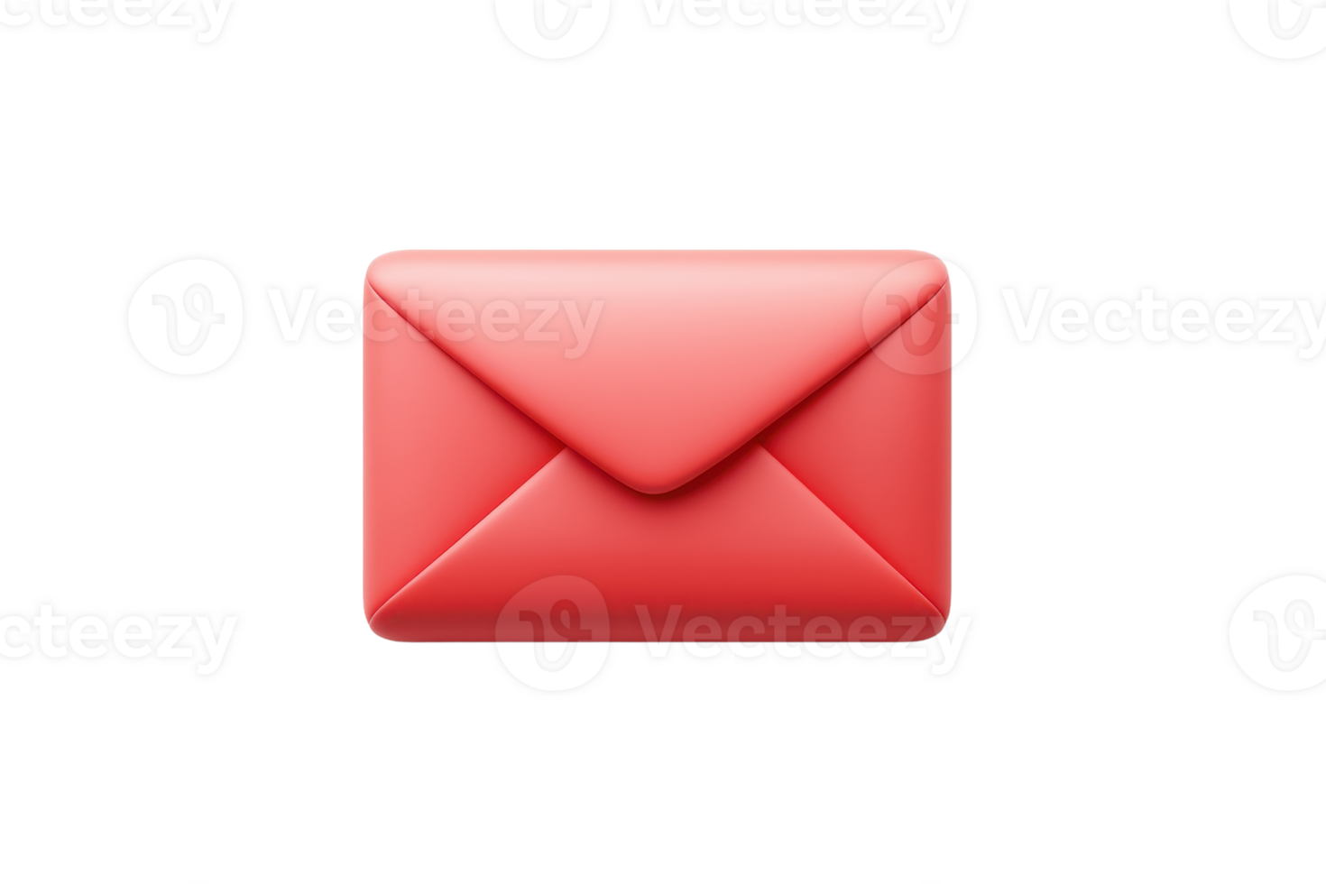 A vibrant red envelope with a classic flap design, symbolizing communication and messages. png