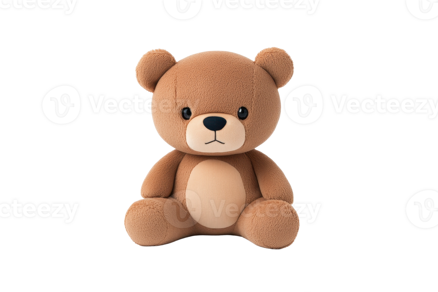 A cute, plush teddy bear with a round face, small ears, and a soft brown body, sitting upright with a gentle expression. png