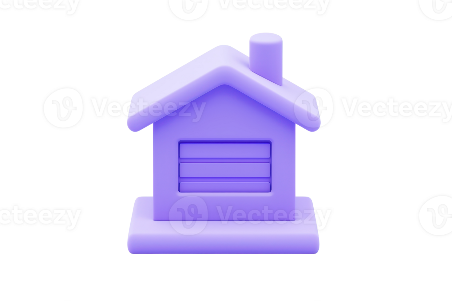 A stylized purple house icon featuring a sloped roof and a chimney. png