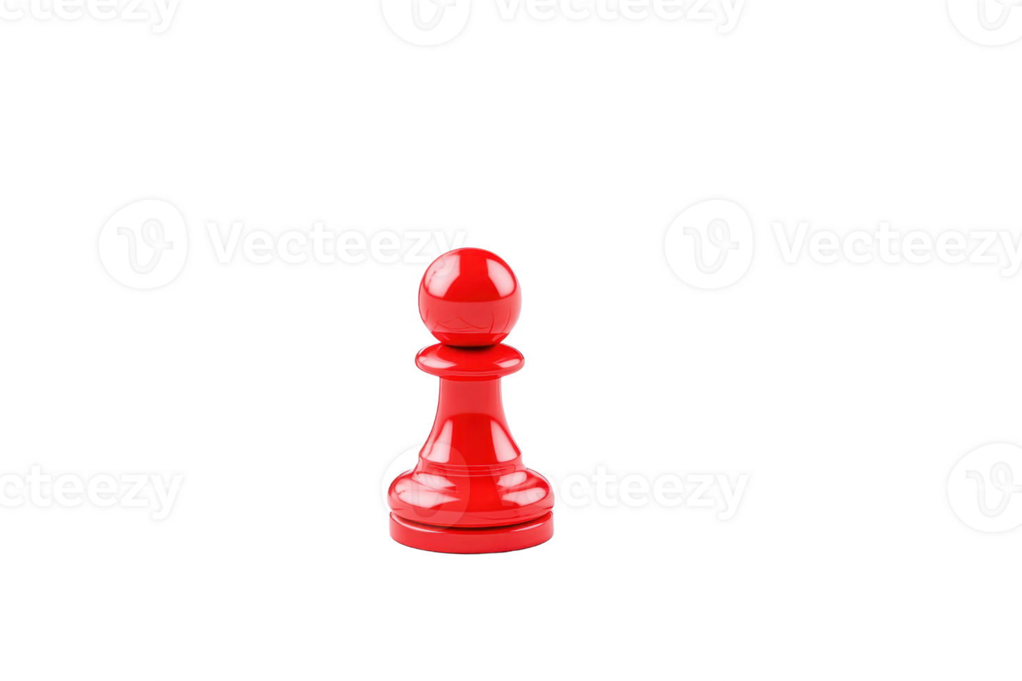 A shiny red pawn chess piece stands prominently, showcasing its smooth contours and distinct shape. png