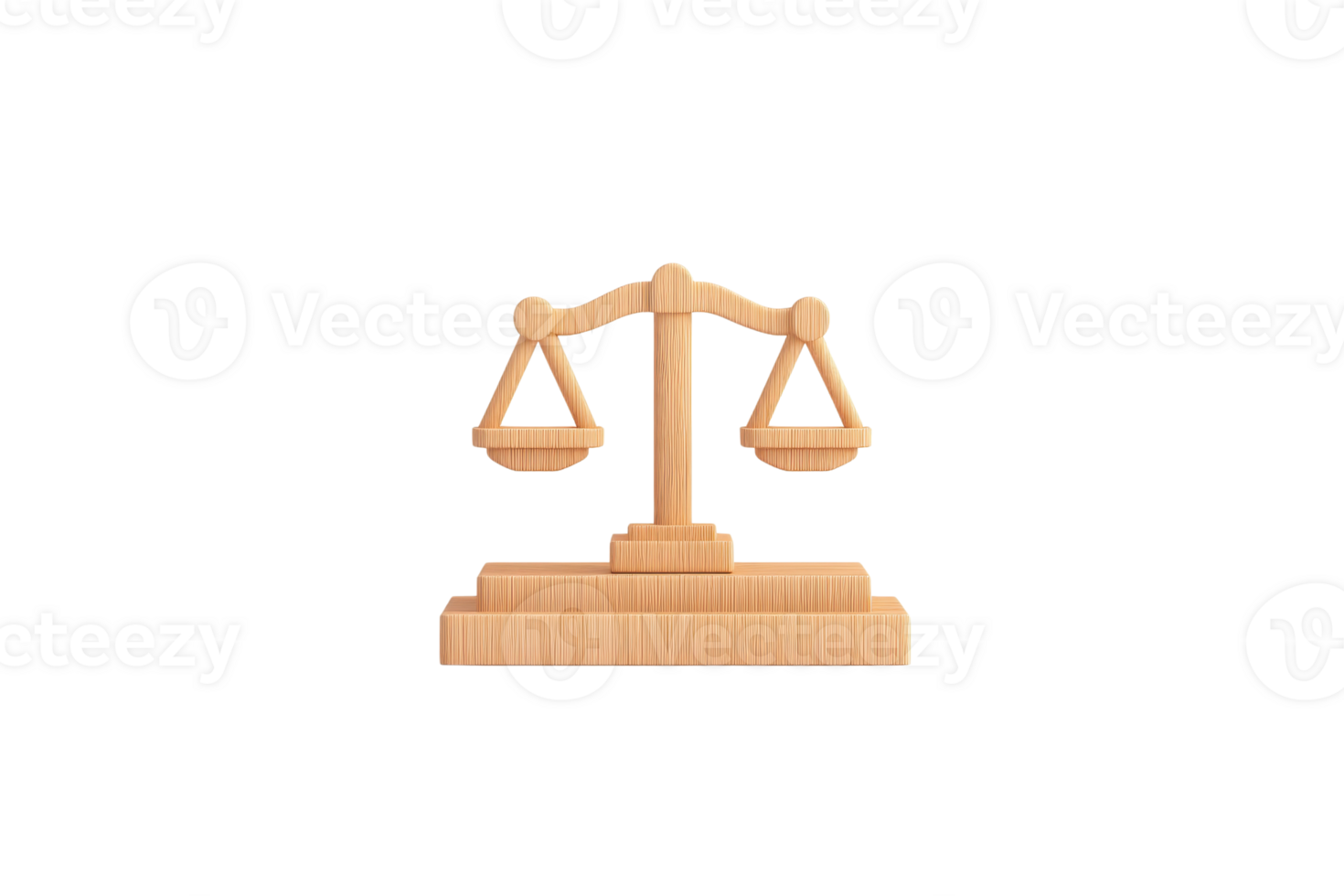 A wooden scale symbolizing justice, featuring balanced pans, representing fairness and law. png