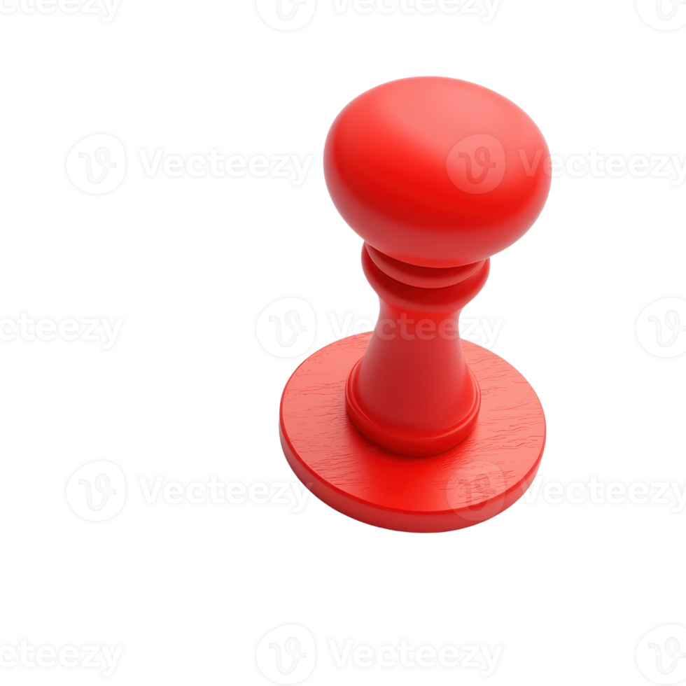 A bright red stamp with a rounded top and a flat base, commonly used for marking documents or crafting. png