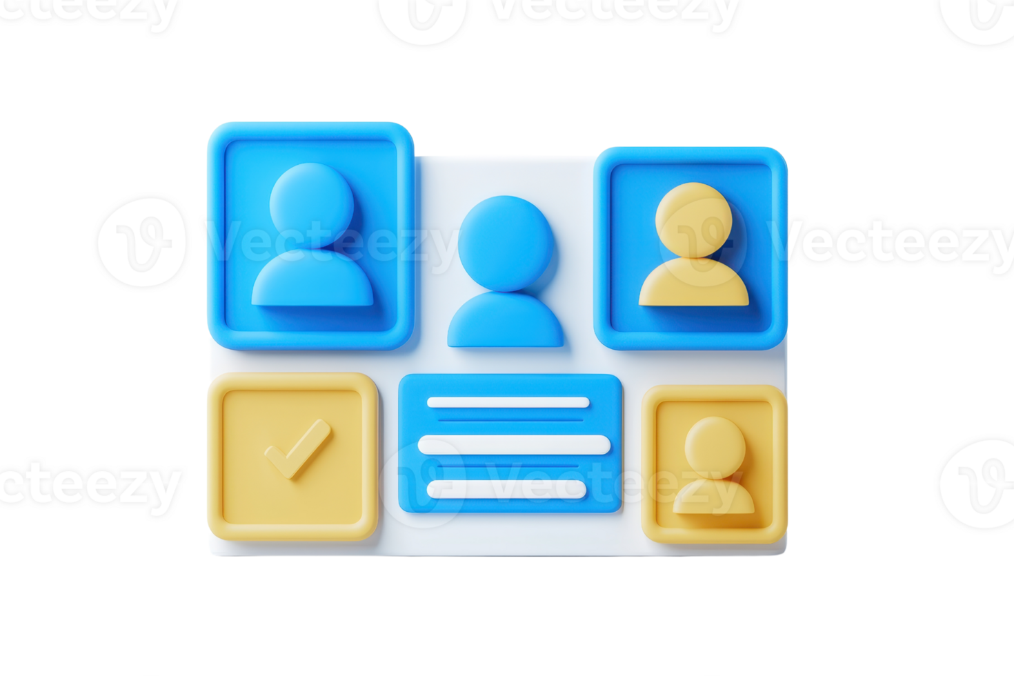 A colorful, stylized representation of user profile icons and a form layout, highlighting personal information and identity. png
