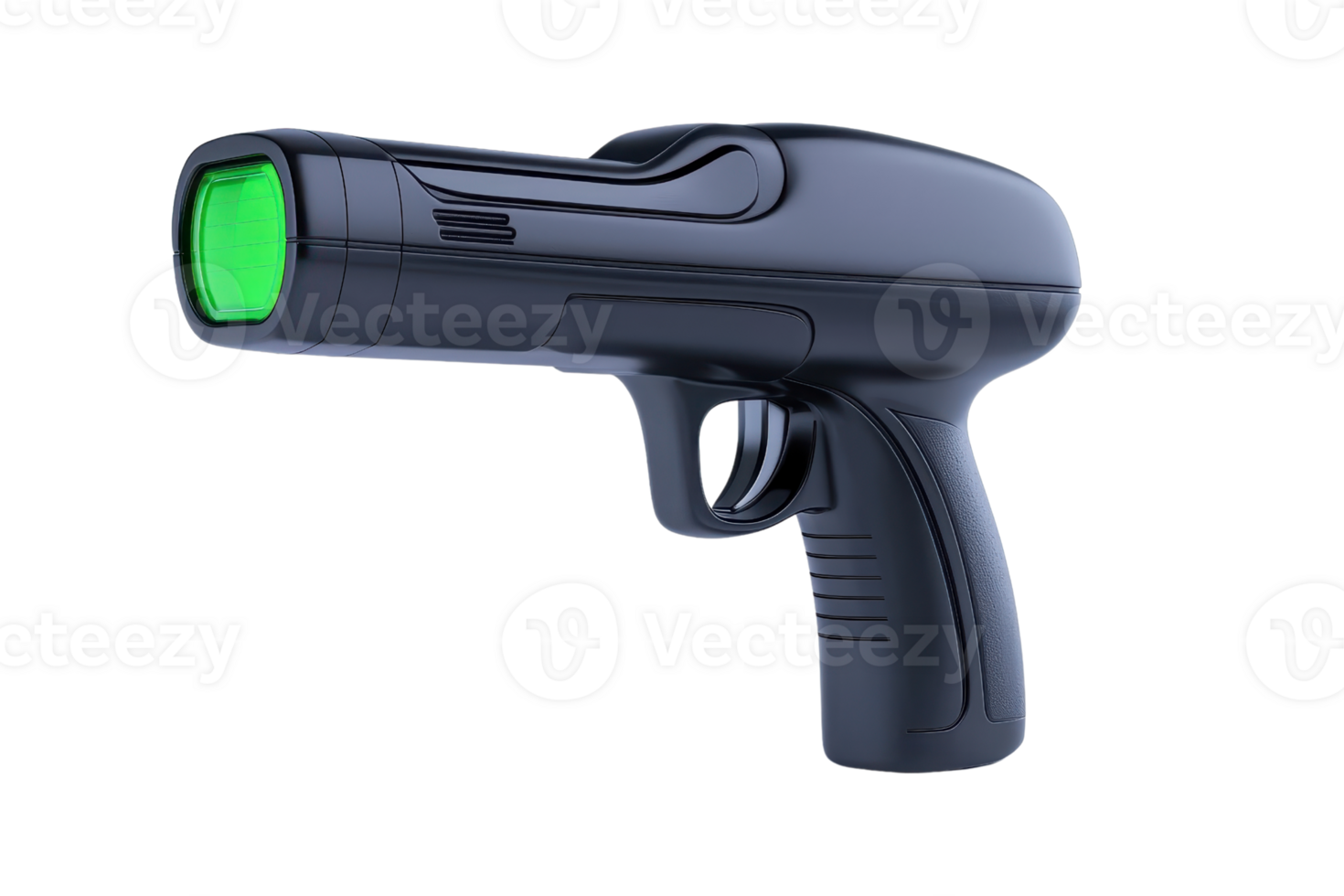 A sleek, handheld device with a green light emitter, resembling a futuristic tool for measurement or targeting. png
