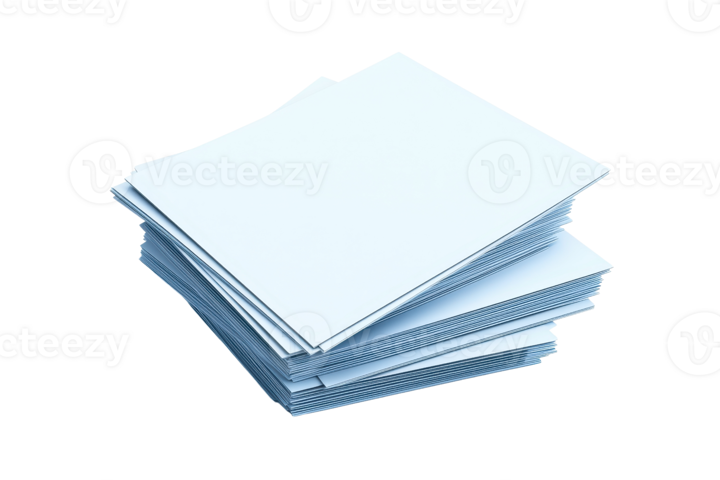 A stack of blank, white paper sheets arranged neatly. png