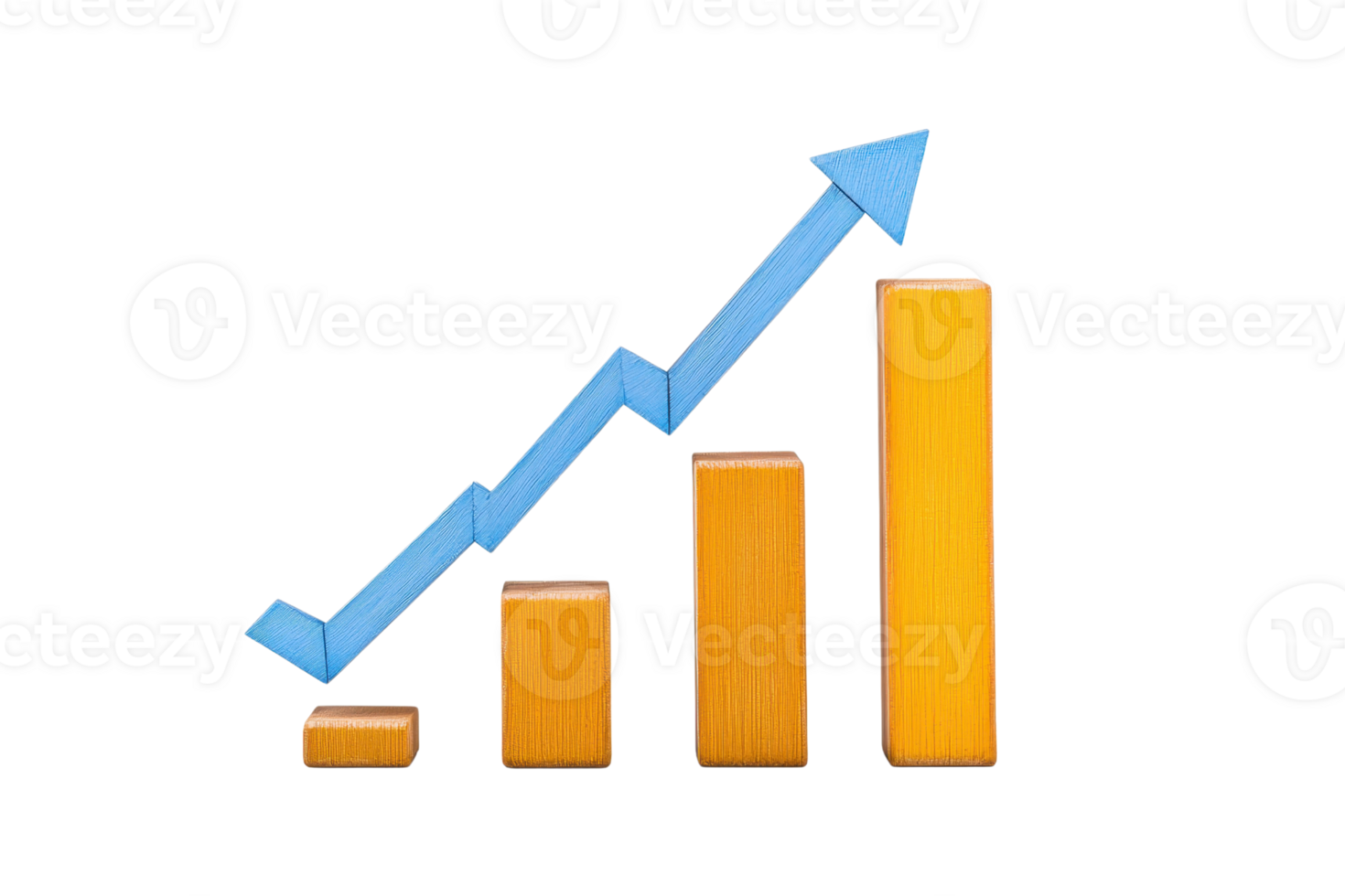 A stylized graph with ascending bars and a directional arrow, symbolizing growth and progress. png