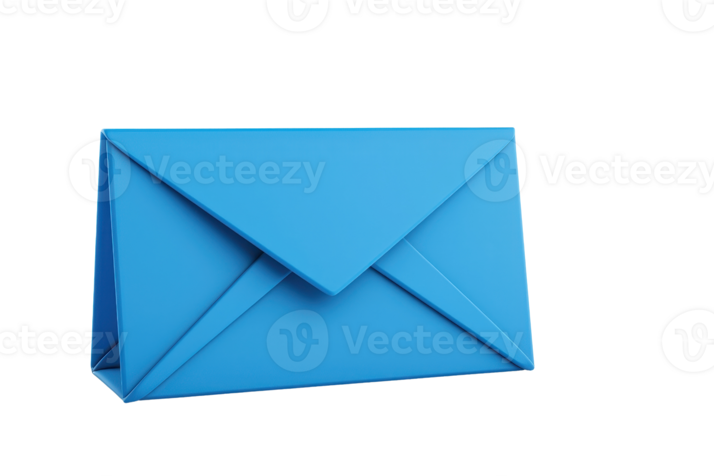 A vibrant blue envelope with a triangular flap, showcasing a clean and modern design. png