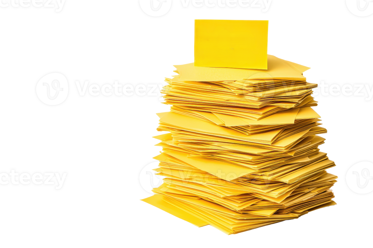 A stack of yellow sticky notes with a blank note on top, arranged neatly for easy access and organization. png