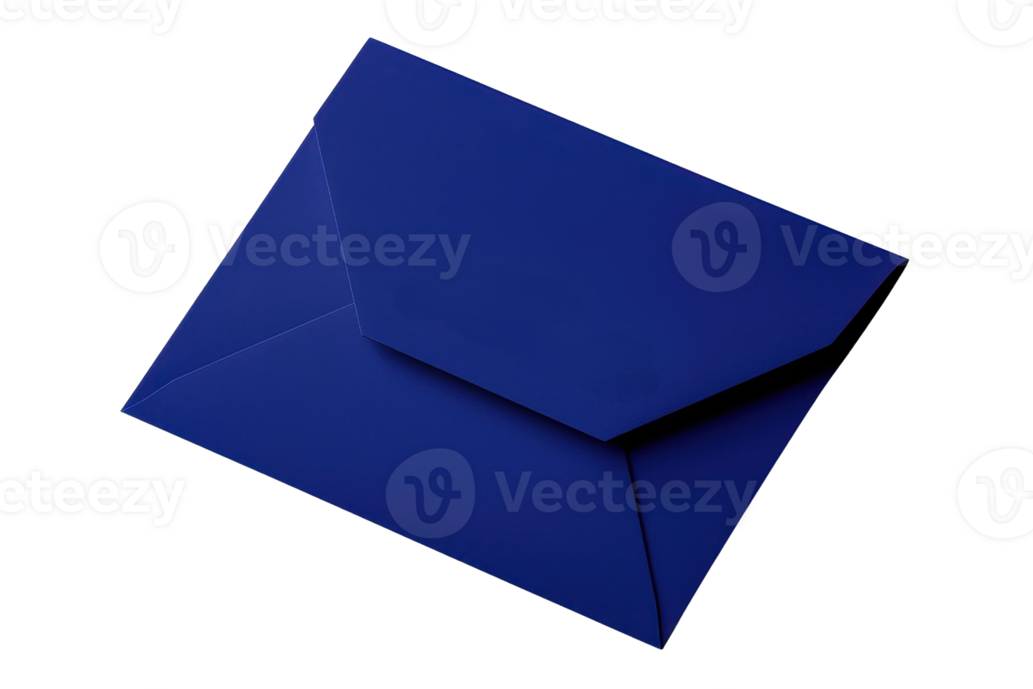 A closed blue envelope with a pointed flap, showcasing a sleek and modern design. png
