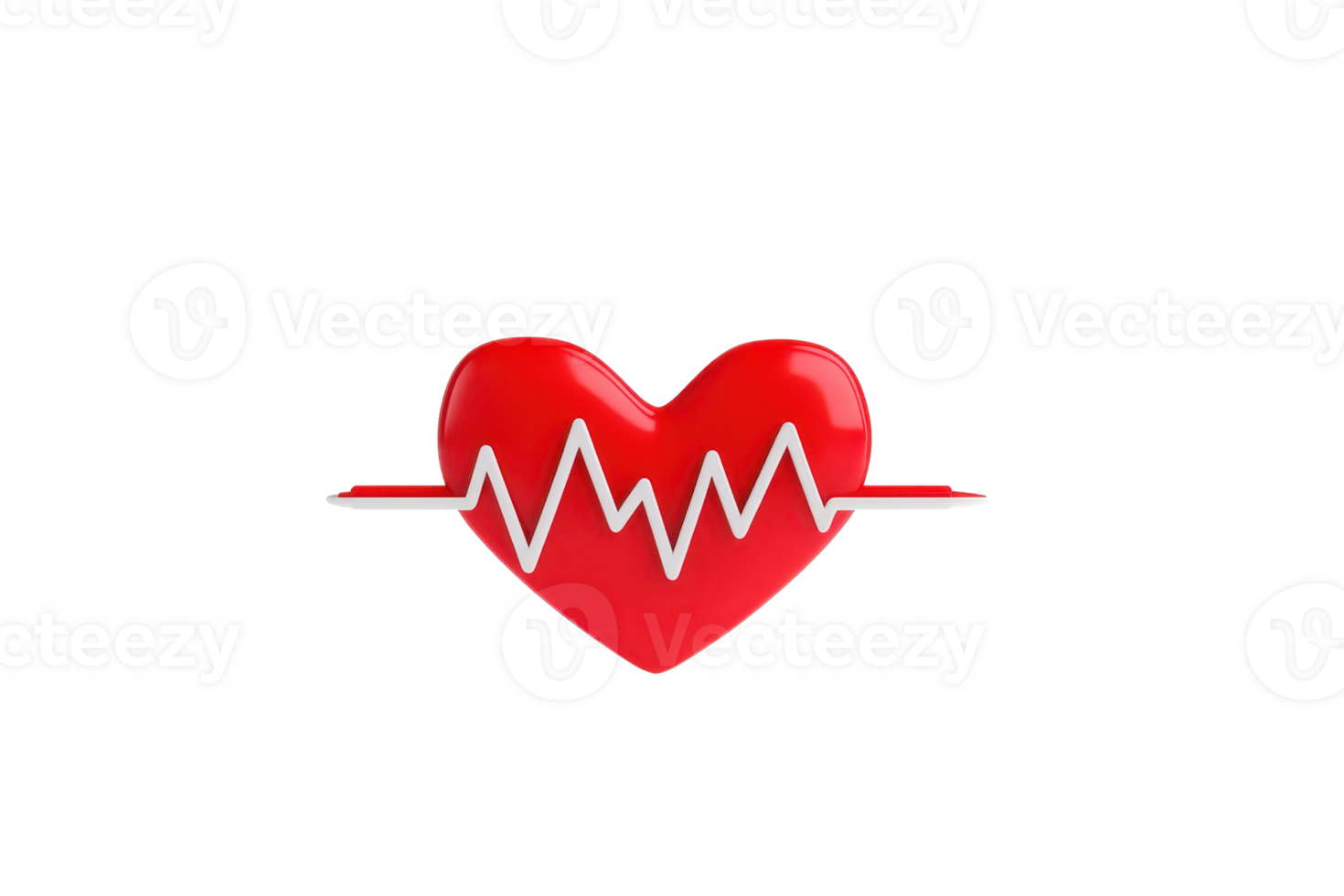 A red heart symbol with a white heartbeat line crossing through it, representing health and vitality. png