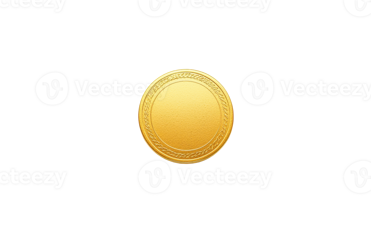 A shiny gold coin with a decorative edge and a smooth surface, symbolizing wealth and currency. png