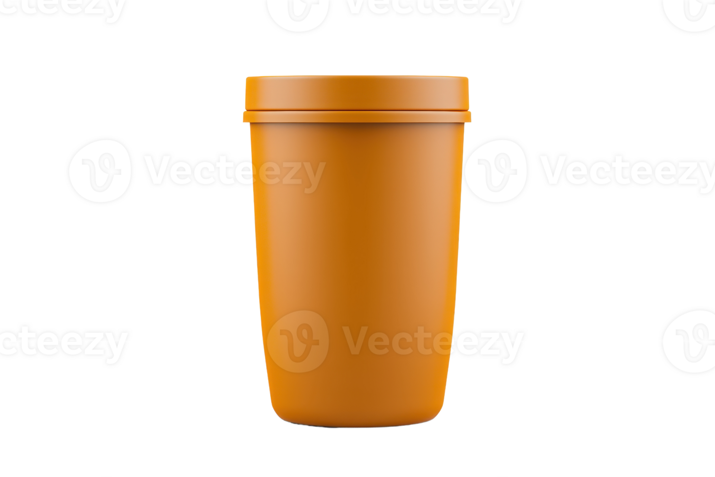 A bright orange container with a smooth surface and a secure lid, designed for storage or transport. png