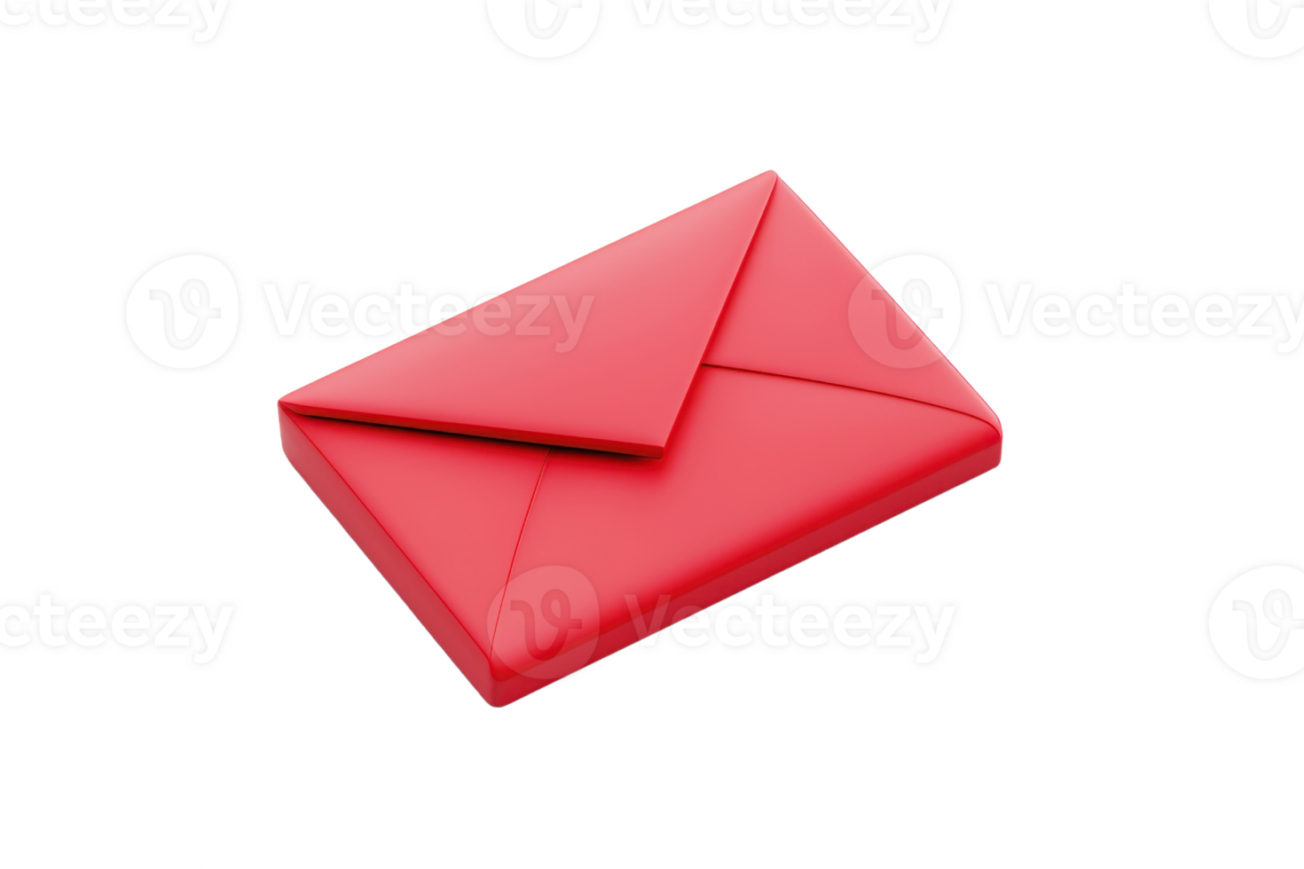 A vibrant red envelope with a triangular flap design, symbolizing communication and correspondence. png