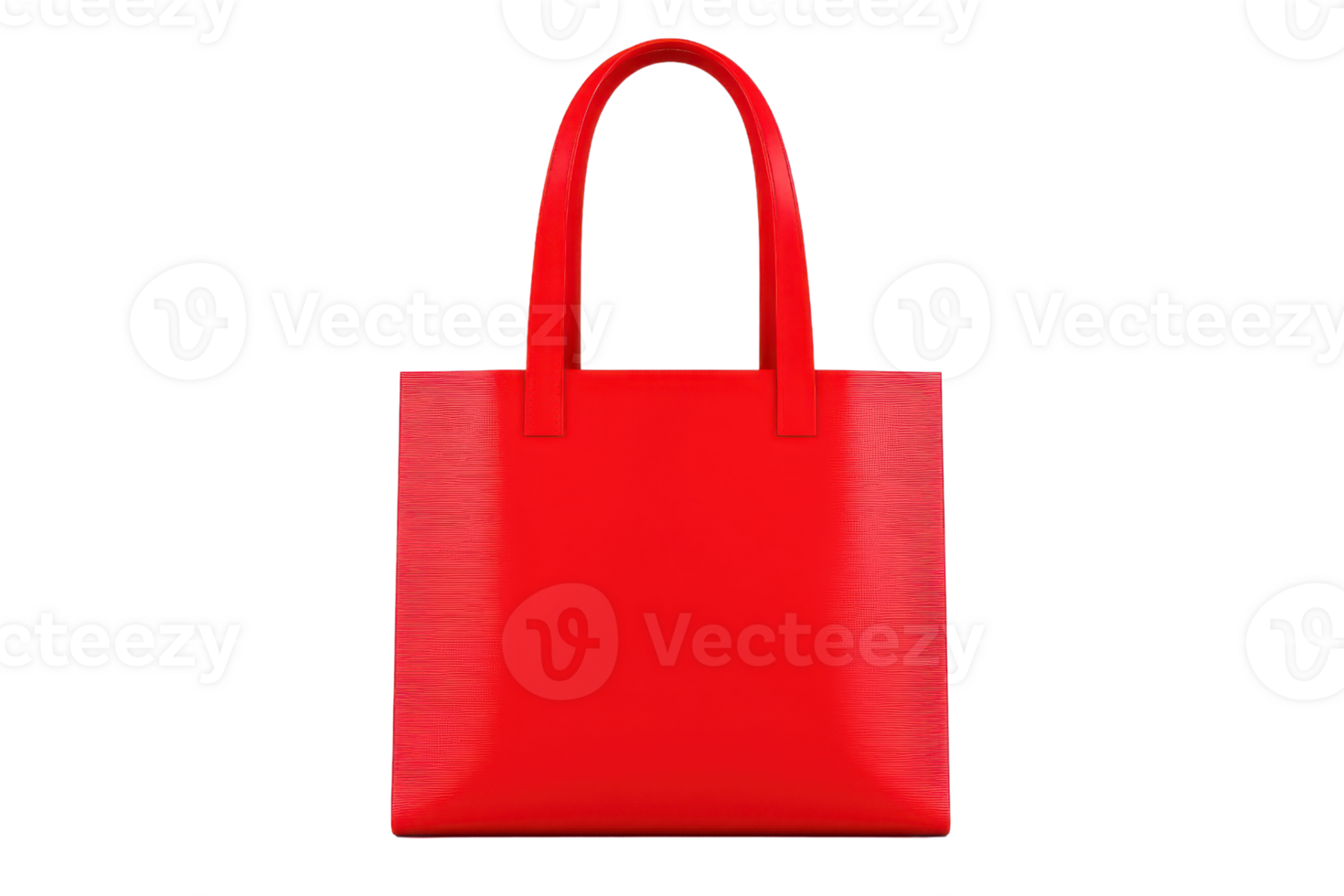 A vibrant red tote bag with dual handles, showcasing a sleek and modern design. png