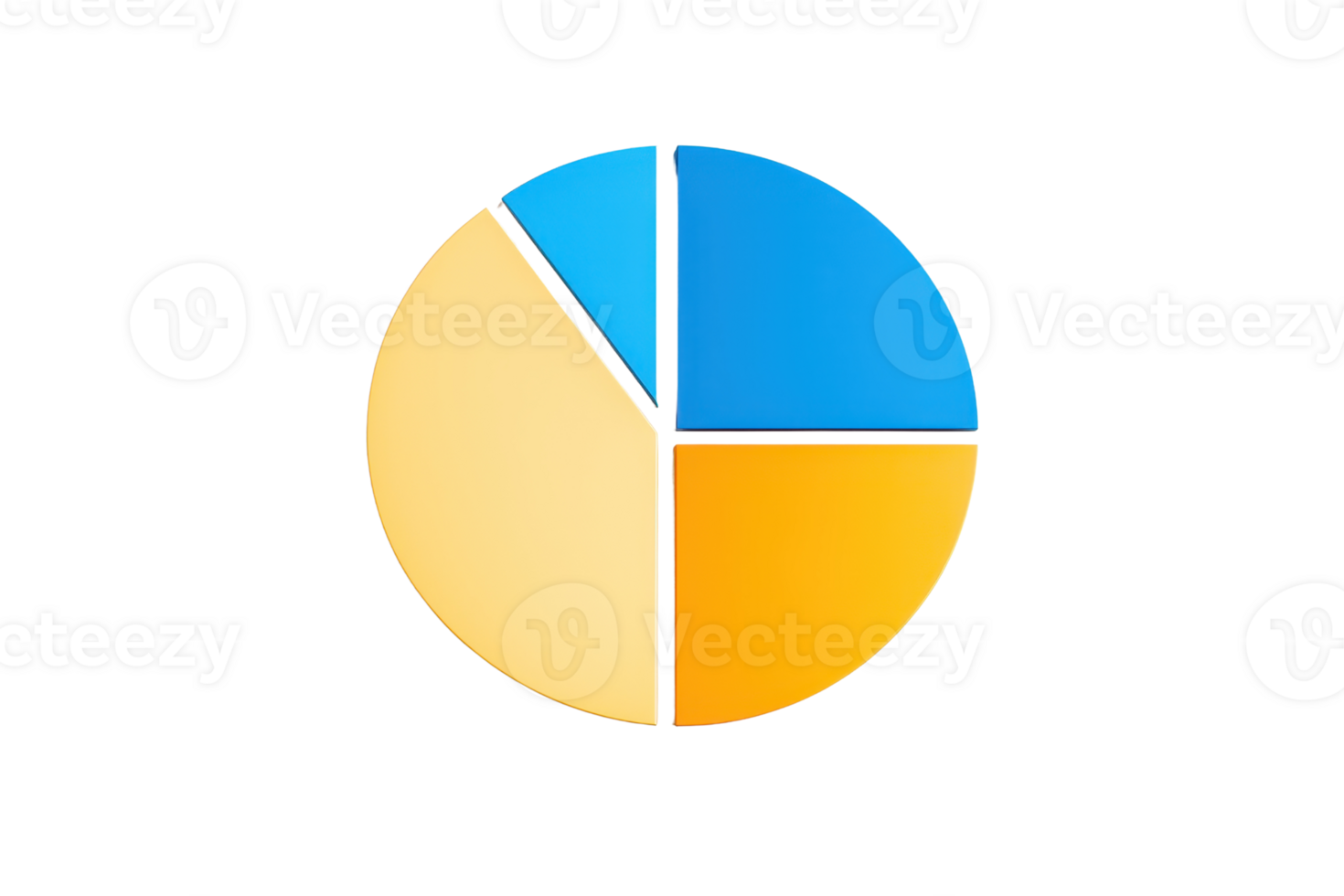 A colorful pie chart divided into four segments representing data distribution. png