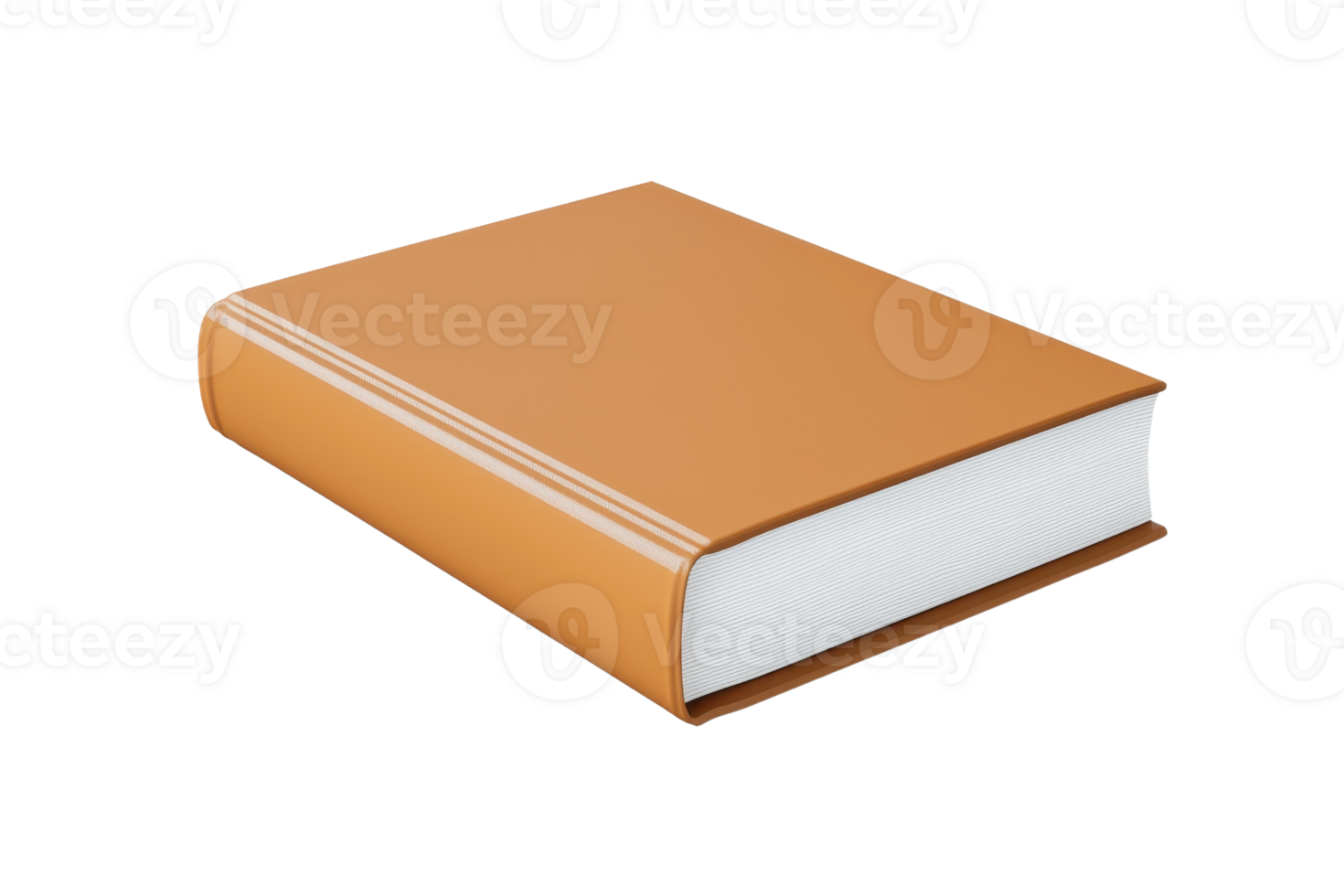 A closed book with a smooth orange cover and white pages, showcasing a simple yet elegant design. png