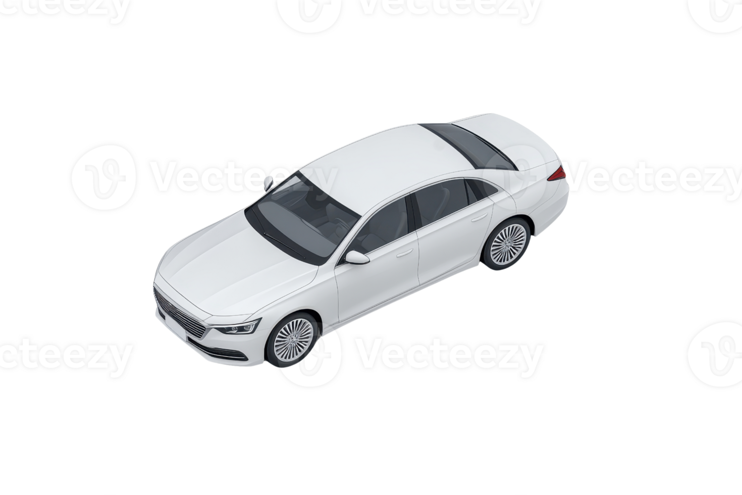 A sleek white sedan with a modern design, featuring smooth contours and a stylish roofline. png