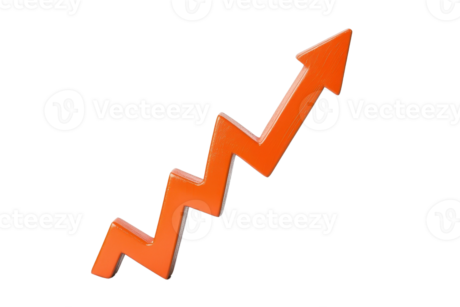 An upward-pointing zigzag arrow symbolizing growth and progress. png