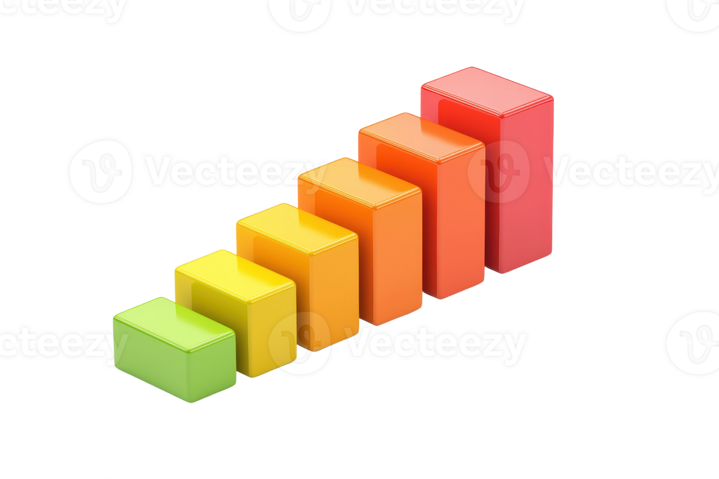 A series of colorful blocks arranged in ascending order, representing growth or progress. png