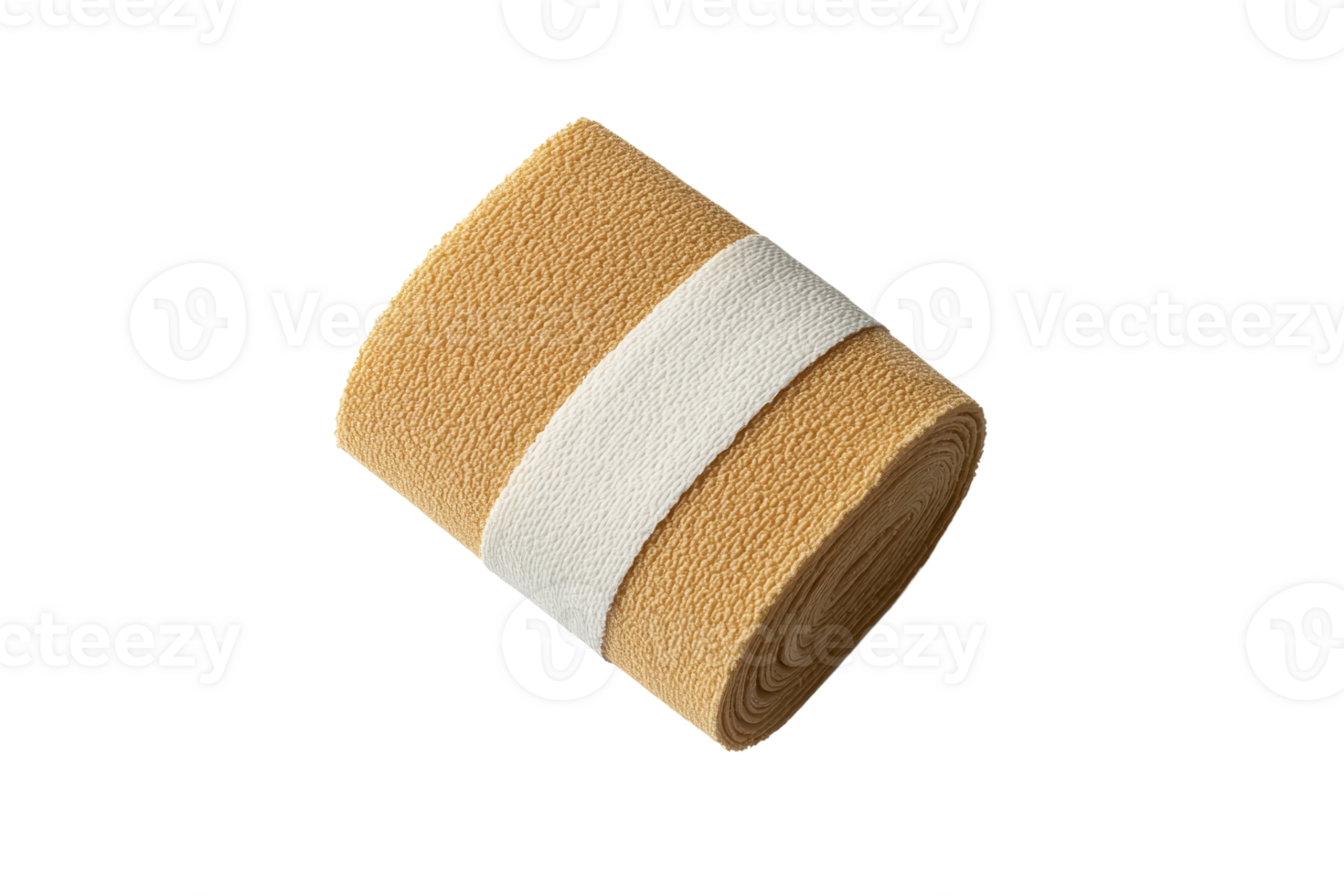A rolled bandage featuring a textured surface and a white stripe. png