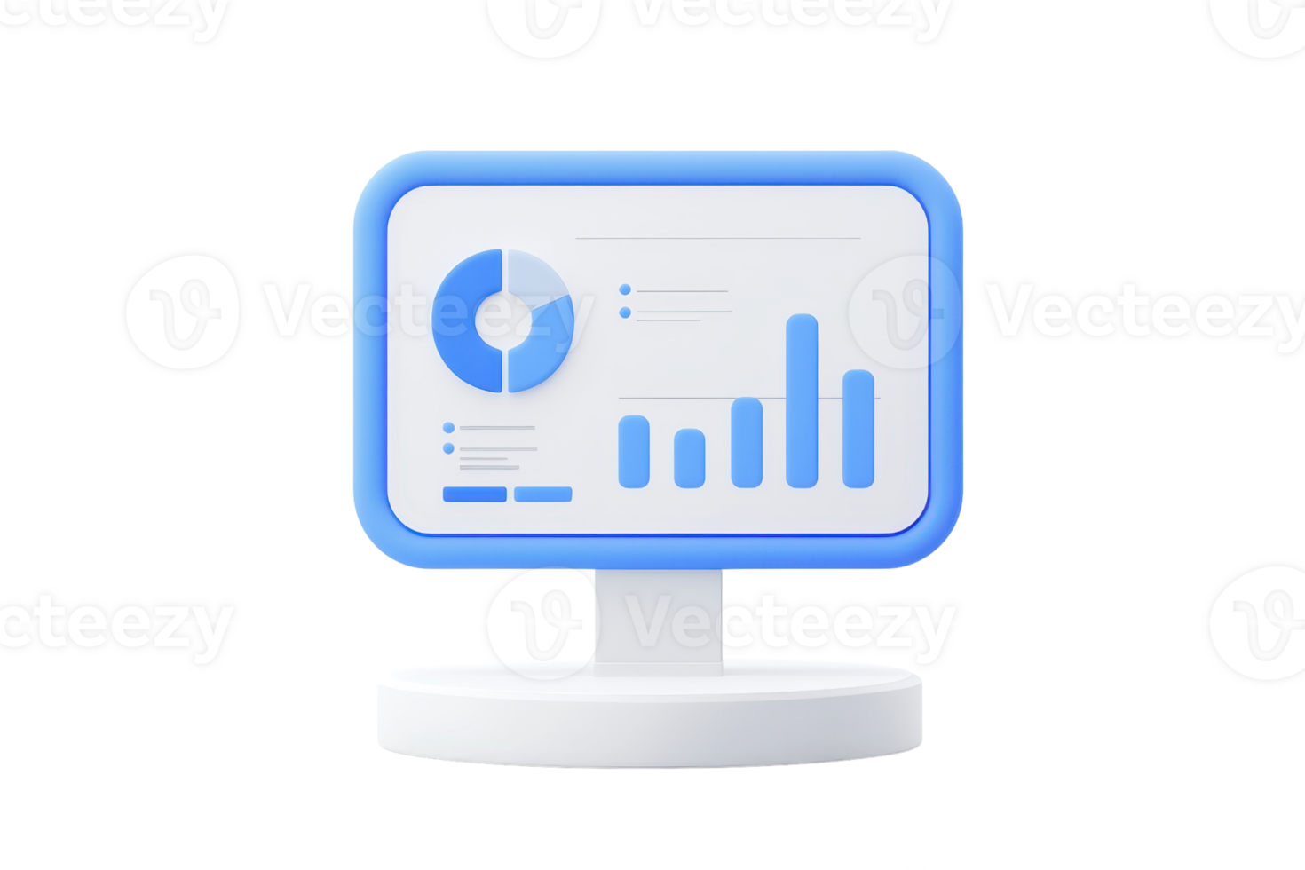 A modern monitor displaying colorful graphs and charts, showcasing data analytics and performance metrics. png