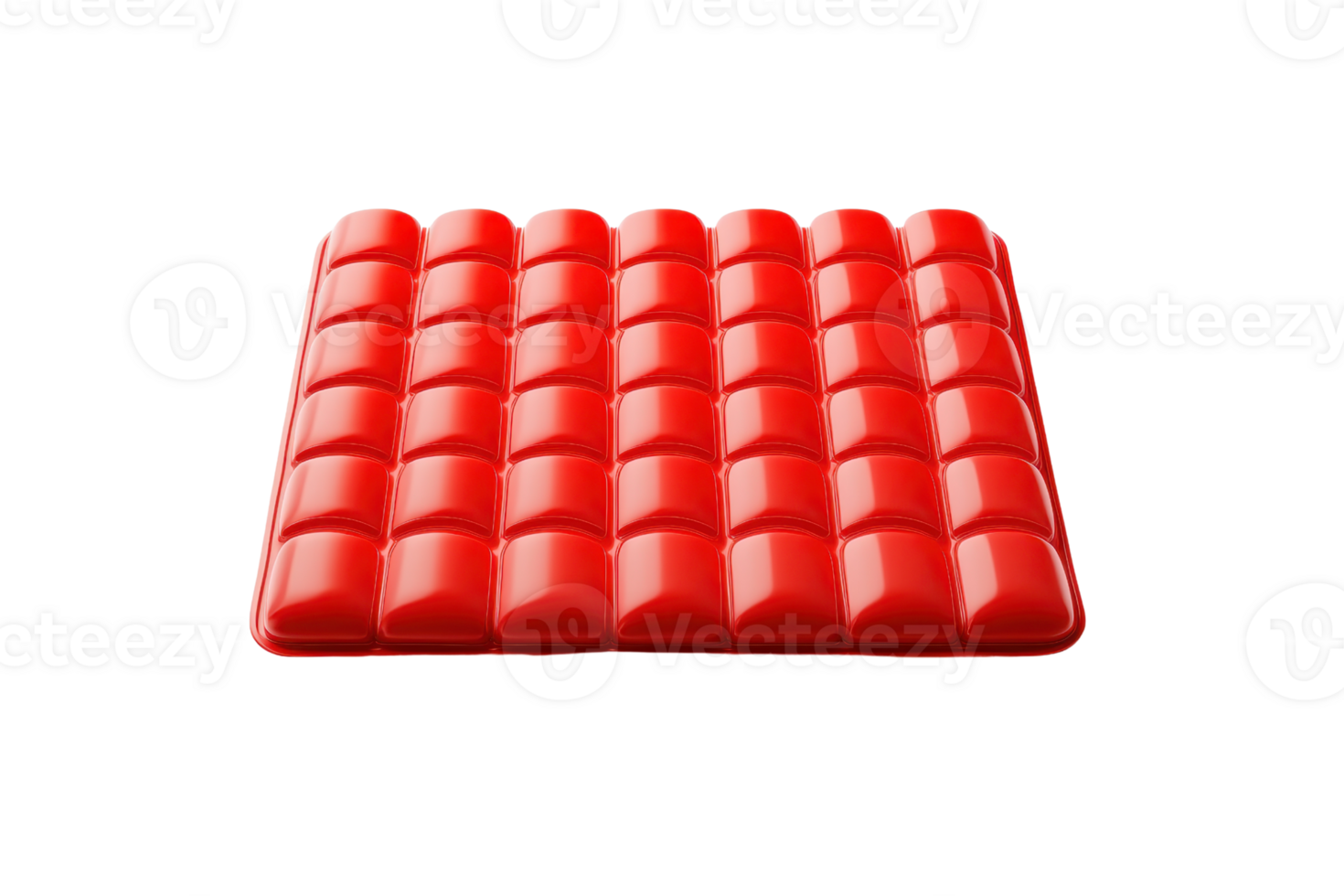 A vibrant red silicone mat featuring a grid of rounded, raised sections for improved grip and cushioning. png