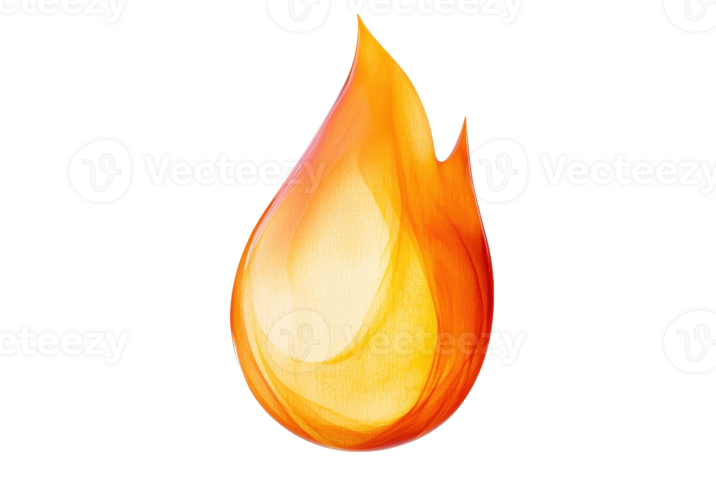 A vibrant flame with a gradient of orange and yellow hues, showcasing a dynamic and lively appearance. png