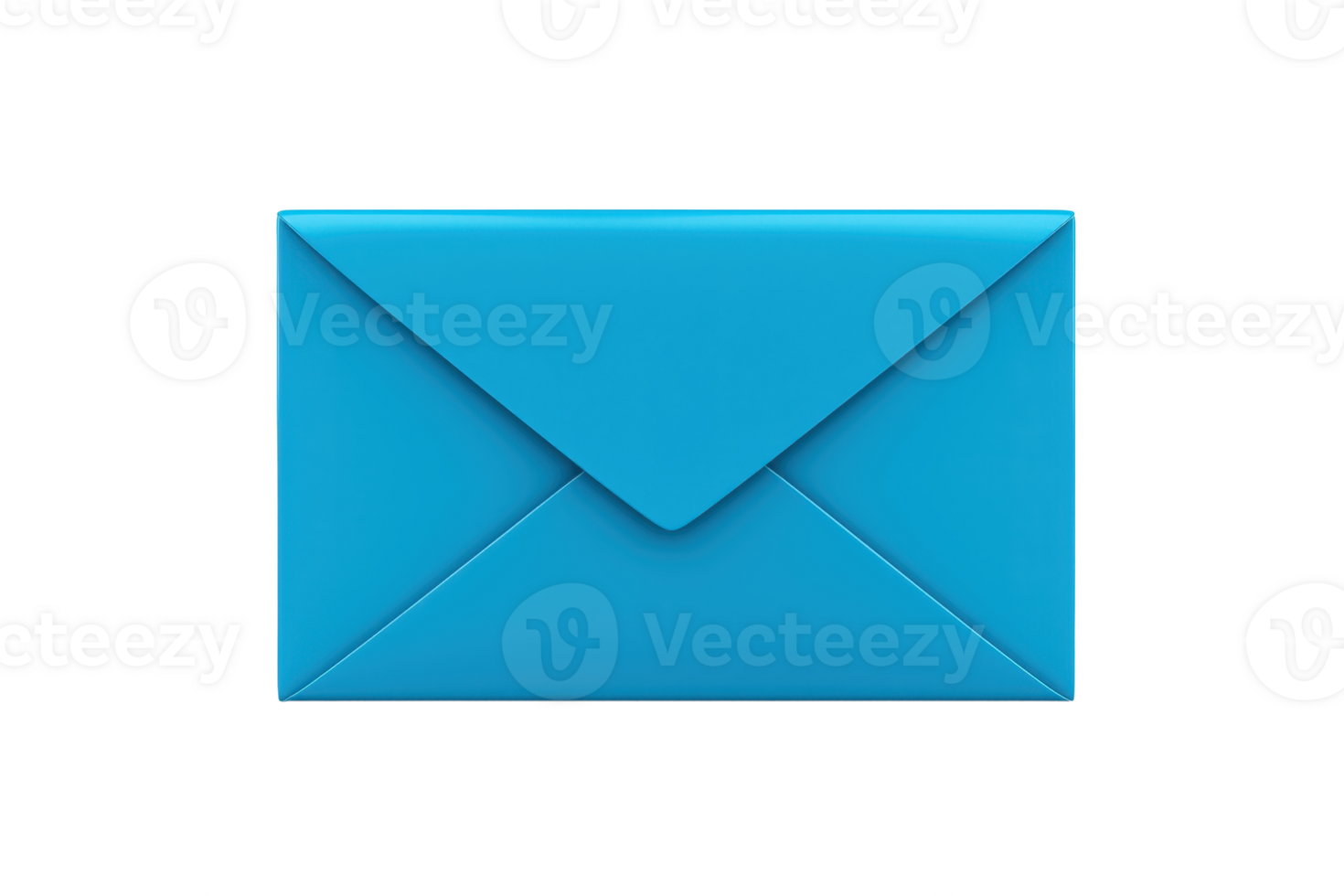A vibrant blue envelope with a pointed flap, showcasing a sleek and modern design. png