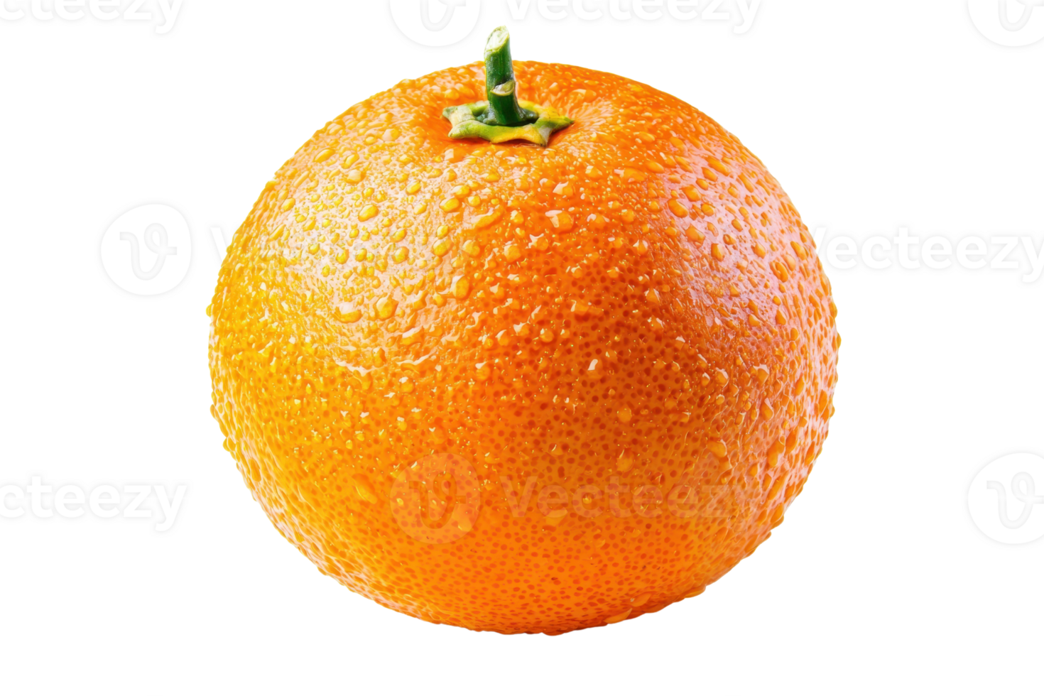 A vibrant orange fruit covered in droplets, showcasing its fresh texture and rich color. png