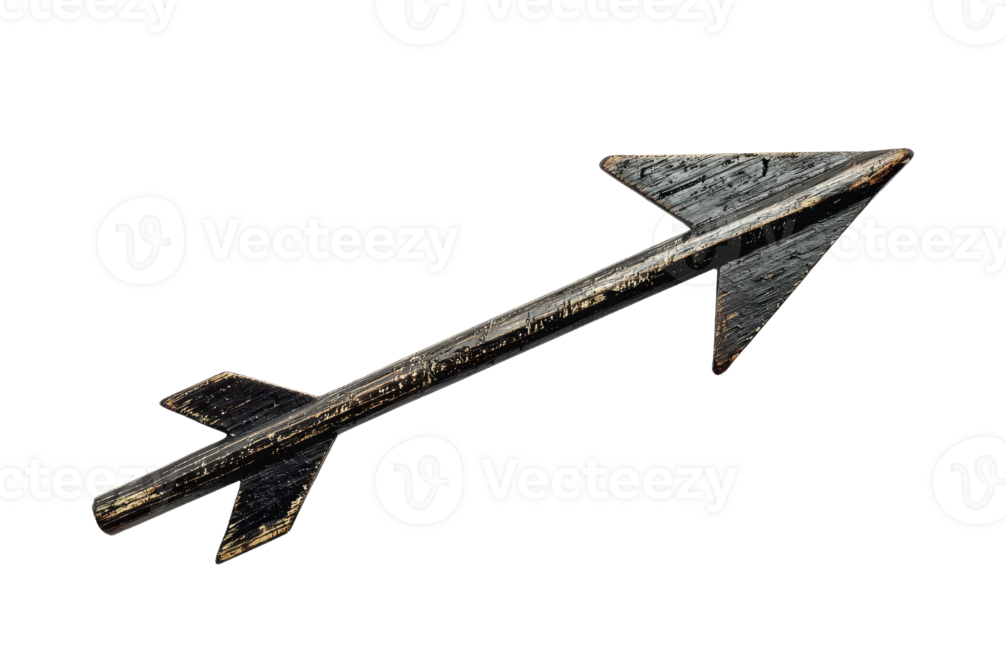 A metallic arrowhead with a distinct shape and textured surface, showcasing craftsmanship and design details. png
