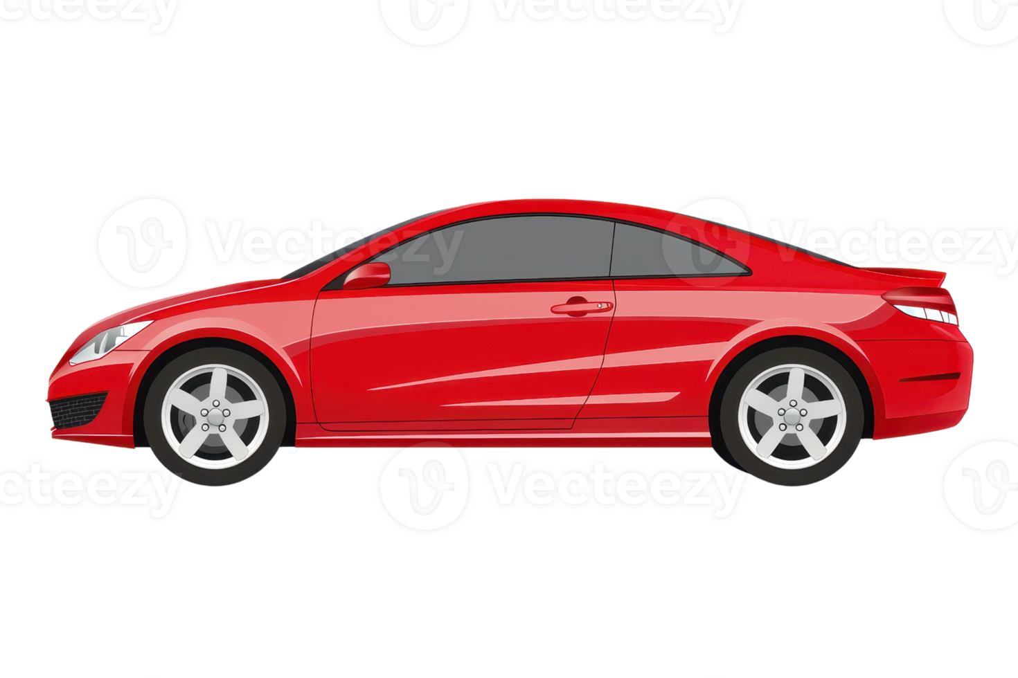 A sleek red coupe showcasing a modern design with smooth lines and sporty features. png