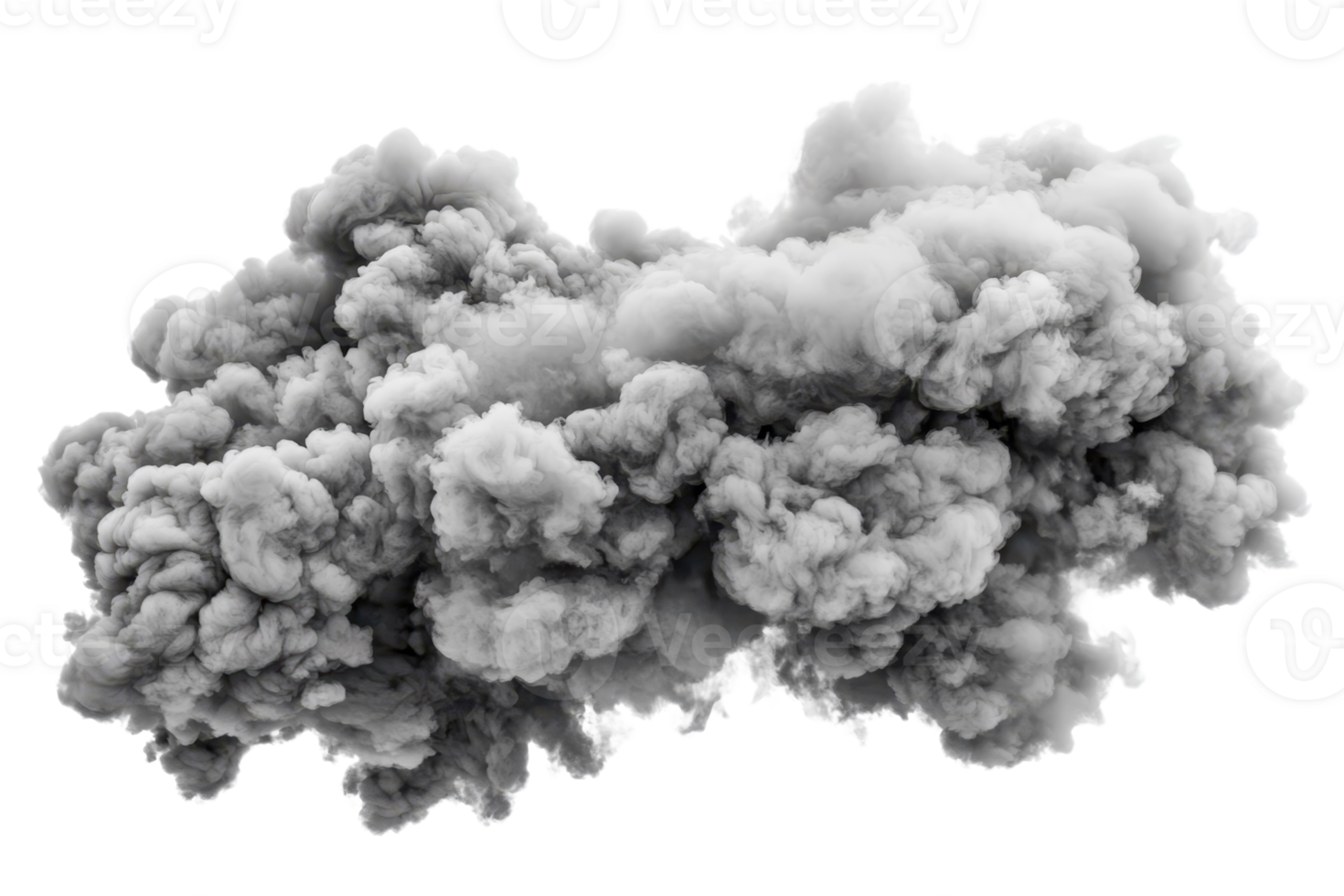 A dense, dark gray cloud of smoke billows with a textured appearance, suggesting movement and volume. png