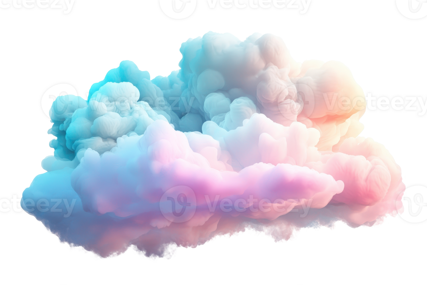 A fluffy, colorful cloud with soft hues of pink and blue, exuding a dreamy, ethereal quality. png